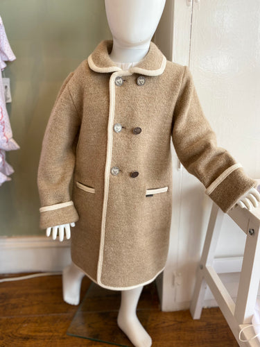 Marae beige and cream trimmed traditional coat