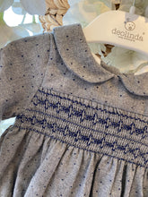 Load image into Gallery viewer, Deolinda grey and blue smock romper