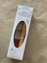 Load image into Gallery viewer, Baby basics baby wooden comb and brush set