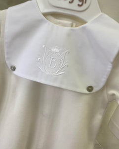 Baby gi exclusive beige and white baby grow