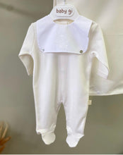 Load image into Gallery viewer, Baby gi exclusive beige and white baby grow
