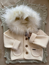 Load image into Gallery viewer, Marae cream coat with faux fur hood