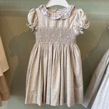 Load image into Gallery viewer, Kidiwi luxury beige smocked dress