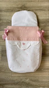 Uzturee Pink and White Multi Positions Pram Quilt