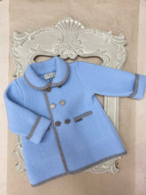 Load image into Gallery viewer, Marae Blue and Grey trim coat