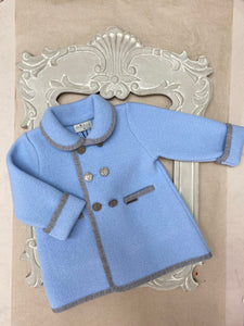 Marae Blue and Grey trim coat