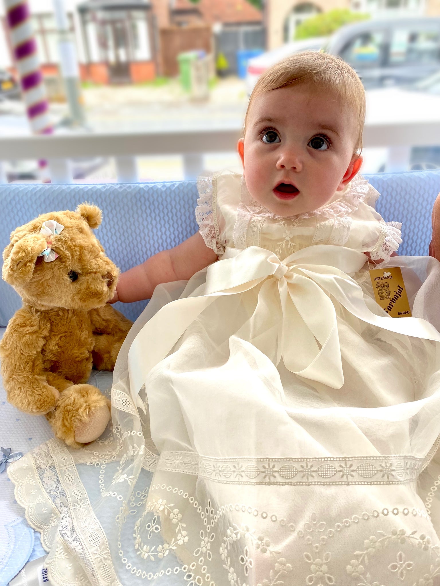 Whitework christening dress with English smock embroidery - Addison  Embroidery at the Vicarage